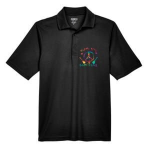 Funny Rock'n Roll Tie Dye Gifts Peace Love and Rock and Roll Men's Origin Performance Pique Polo