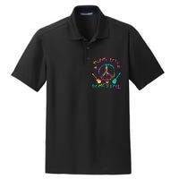 Funny Rock'n Roll Tie Dye Gifts Peace Love and Rock and Roll Dry Zone Grid Polo