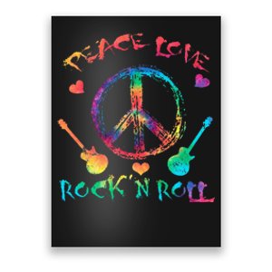 Funny Rock'n Roll Tie Dye Gifts Peace Love and Rock and Roll Poster