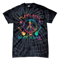 Funny Rock'n Roll Tie Dye Gifts Peace Love and Rock and Roll Tie-Dye T-Shirt