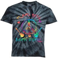 Funny Rock'n Roll Tie Dye Gifts Peace Love and Rock and Roll Kids Tie-Dye T-Shirt