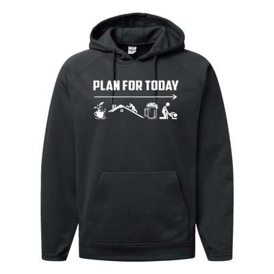 Funny Roofing Roofer Plan For Today Coffee Roofing Beer Performance Fleece Hoodie