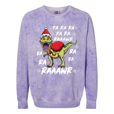 Fa Ra Ra Ra Rawr T Rex Funny Dinosaur Ugly Christmas Gift Colorblast Crewneck Sweatshirt