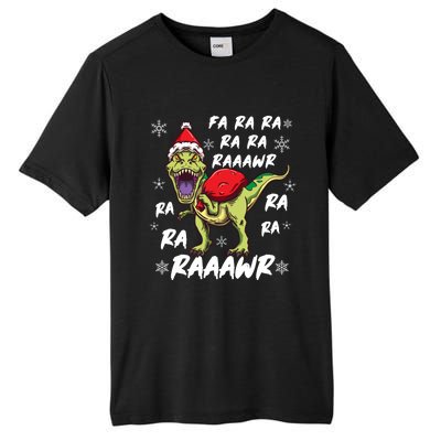 Fa Ra Ra Ra Rawr T Rex Funny Dinosaur Ugly Christmas Gift Tall Fusion ChromaSoft Performance T-Shirt