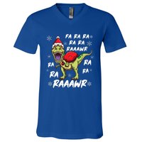 Fa Ra Ra Ra Rawr T Rex Funny Dinosaur Ugly Christmas Gift V-Neck T-Shirt