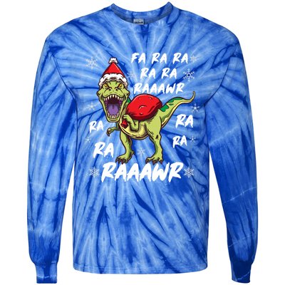 Fa Ra Ra Ra Rawr T Rex Funny Dinosaur Ugly Christmas Gift Tie-Dye Long Sleeve Shirt