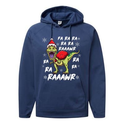 Fa Ra Ra Ra Rawr T Rex Funny Dinosaur Ugly Christmas Gift Performance Fleece Hoodie