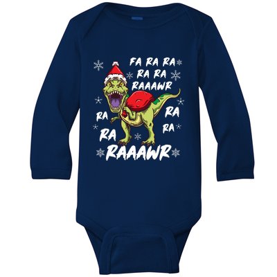 Fa Ra Ra Ra Rawr T Rex Funny Dinosaur Ugly Christmas Gift Baby Long Sleeve Bodysuit