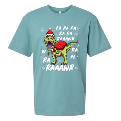 Fa Ra Ra Ra Rawr T Rex Funny Dinosaur Ugly Christmas Gift Sueded Cloud Jersey T-Shirt