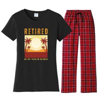 Funny Retired Retirement Gift Not My Problem Anymore Women's Flannel Pajama Set