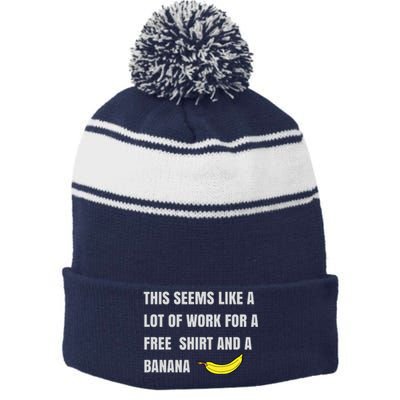 Funny Running Race For Runners And Half Marathon Stripe Pom Pom Beanie