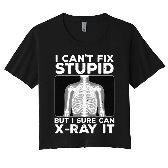 Funny Radiologist Rad Tech Xray Radiologist Women's Crop Top Tee