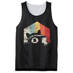 Funny Retro Raccoon Gift Mesh Reversible Basketball Jersey Tank