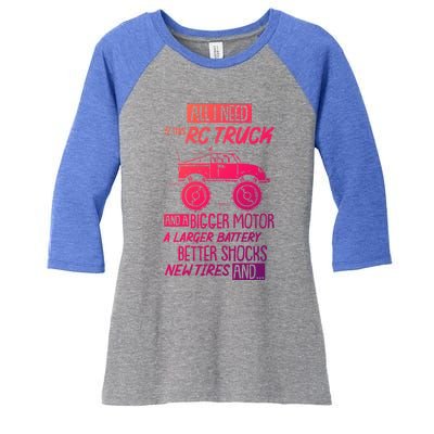 Funny Rc Racing Rc Truck Radio Controlled Rc Car Saying Cute Gift Women's Tri-Blend 3/4-Sleeve Raglan Shirt