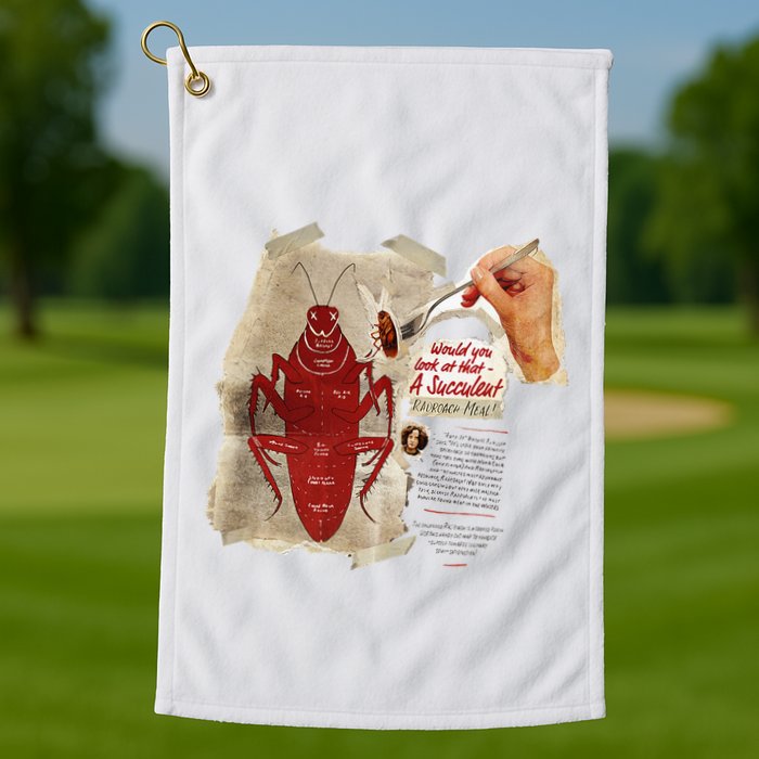 Fallout Radroach Retro Ad Golf Towel