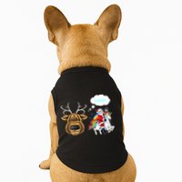 Funny Reindeer Replaced By Unicorn With Santa Claus Doggie Tank