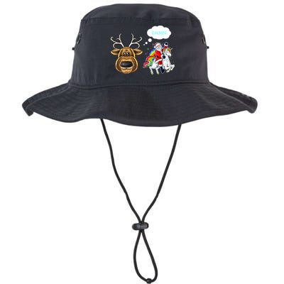 Funny Reindeer Replaced By Unicorn With Santa Claus Bucket Hat