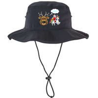Funny Reindeer Replaced By Unicorn With Santa Claus Bucket Hat