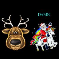 Funny Reindeer Replaced By Unicorn With Santa Claus Mug