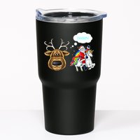 Funny Reindeer Replaced By Unicorn With Santa Claus Tumbler