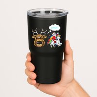 Funny Reindeer Replaced By Unicorn With Santa Claus Tumbler