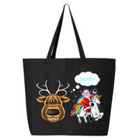 Funny Reindeer Replaced By Unicorn With Santa Claus 25L Jumbo Tote