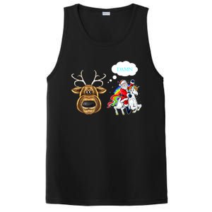 Funny Reindeer Replaced By Unicorn With Santa Claus PosiCharge Competitor Tank