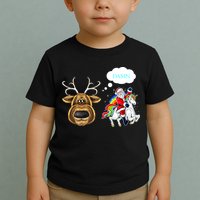 Funny Reindeer Replaced By Unicorn With Santa Claus Toddler T-Shirt