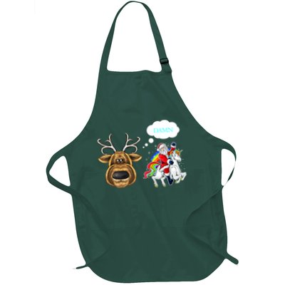 Funny Reindeer Replaced By Unicorn With Santa Claus Apron