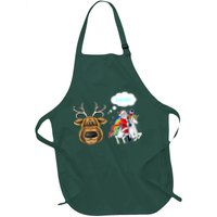 Funny Reindeer Replaced By Unicorn With Santa Claus Apron