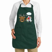 Funny Reindeer Replaced By Unicorn With Santa Claus Apron