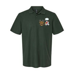 Funny Reindeer Replaced By Unicorn With Santa Claus Softstyle Adult Sport Polo