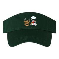 Funny Reindeer Replaced By Unicorn With Santa Claus Visor