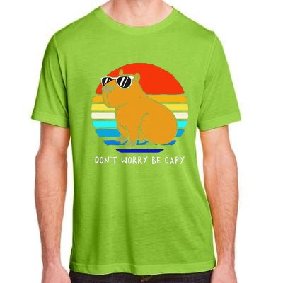 Funny Retro Rodent Funny Capybara Dont Be Worry Be Capy Adult ChromaSoft Performance T-Shirt