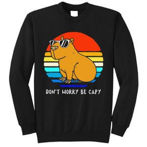 Funny Retro Rodent Funny Capybara Dont Be Worry Be Capy Sweatshirt