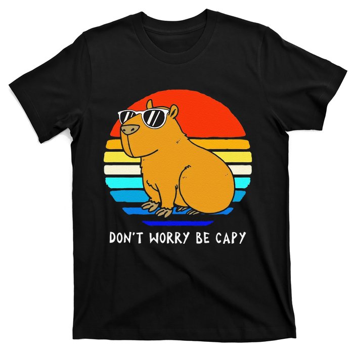 Funny Retro Rodent Funny Capybara Dont Be Worry Be Capy T-Shirt