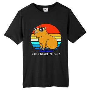 Funny Retro Rodent Funny Capybara Dont Be Worry Be Capy Tall Fusion ChromaSoft Performance T-Shirt