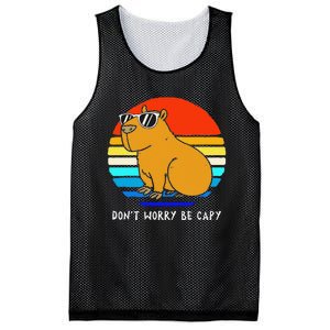 Funny Retro Rodent Funny Capybara Dont Be Worry Be Capy Mesh Reversible Basketball Jersey Tank