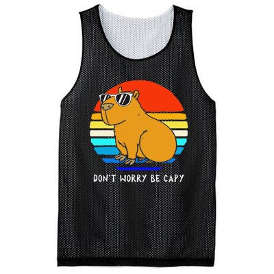 Funny Retro Rodent Funny Capybara Dont Be Worry Be Capy Mesh Reversible Basketball Jersey Tank