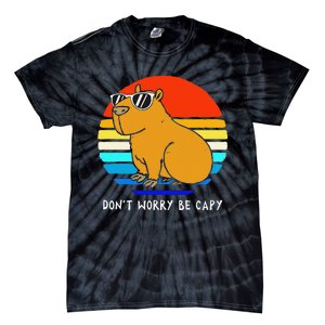 Funny Retro Rodent Funny Capybara Dont Be Worry Be Capy Tie-Dye T-Shirt