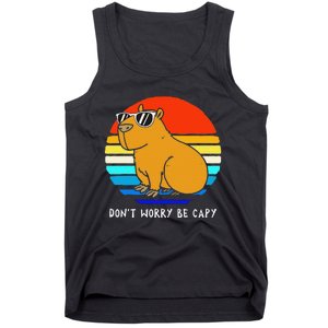 Funny Retro Rodent Funny Capybara Dont Be Worry Be Capy Tank Top