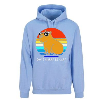 Funny Retro Rodent Funny Capybara Dont Be Worry Be Capy Unisex Surf Hoodie