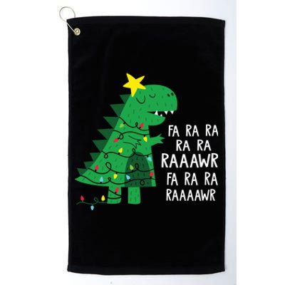 Fa Ra Ra Rawr Tree Rex Funny Merry Christmas Dinosaur Gift Platinum Collection Golf Towel