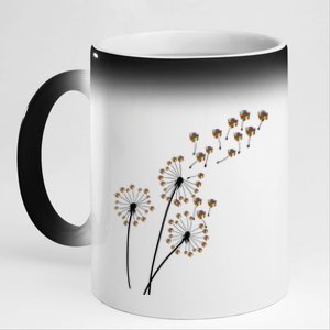 Flower Rubik Rubic Rubix Dandelion Funny Color Math Lovers Gift 11oz Black Color Changing Mug