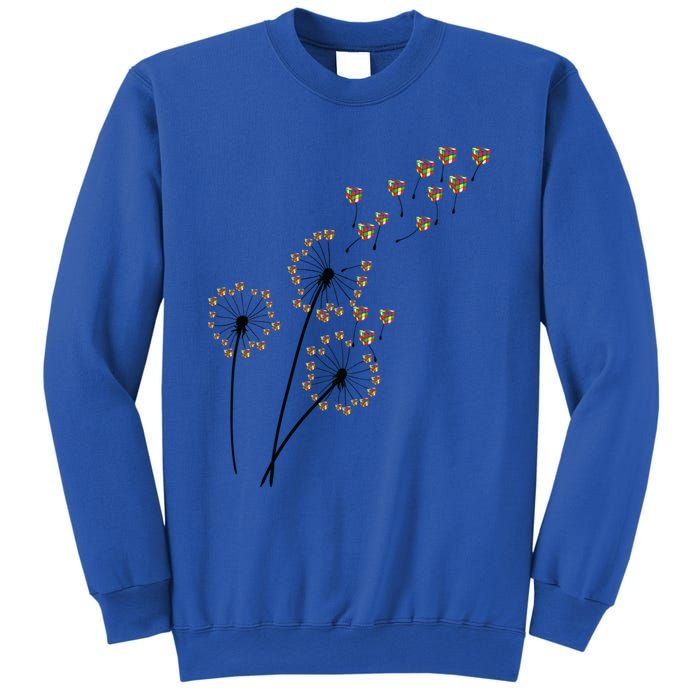 Flower Rubik Rubic Rubix Dandelion Funny Color Math Lovers Gift Sweatshirt