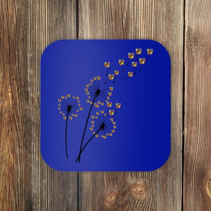 Flower Rubik Rubic Rubix Dandelion Funny Color Math Lovers Gift Coaster