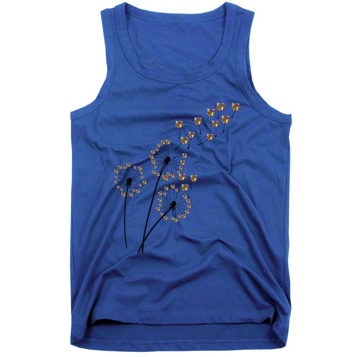 Flower Rubik Rubic Rubix Dandelion Funny Color Math Lovers Gift Tank Top