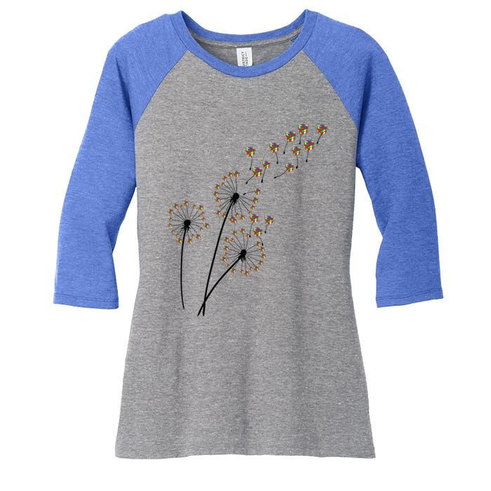 Flower Rubik Rubic Rubix Dandelion Funny Color Math Lovers Gift Women's Tri-Blend 3/4-Sleeve Raglan Shirt