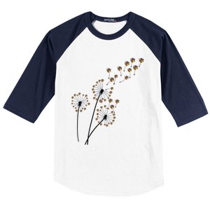 Flower Rubik Rubic Rubix Dandelion Funny Color Math Lovers Gift Baseball Sleeve Shirt