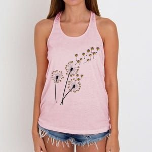 Flower Rubik Rubic Rubix Dandelion Funny Color Math Lovers Gift Women's Knotted Racerback Tank